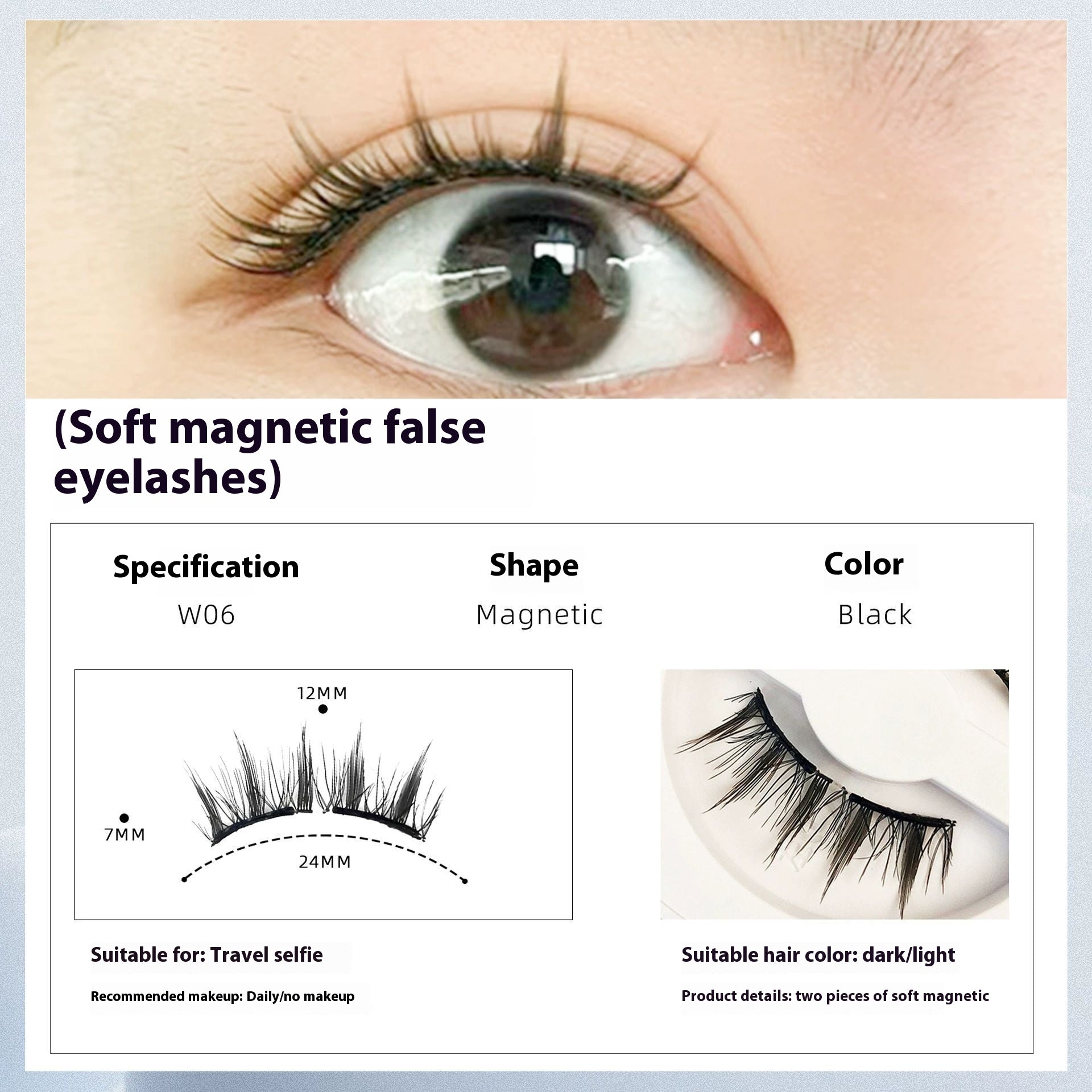 Natürliche magnetische Wimpern langlebig