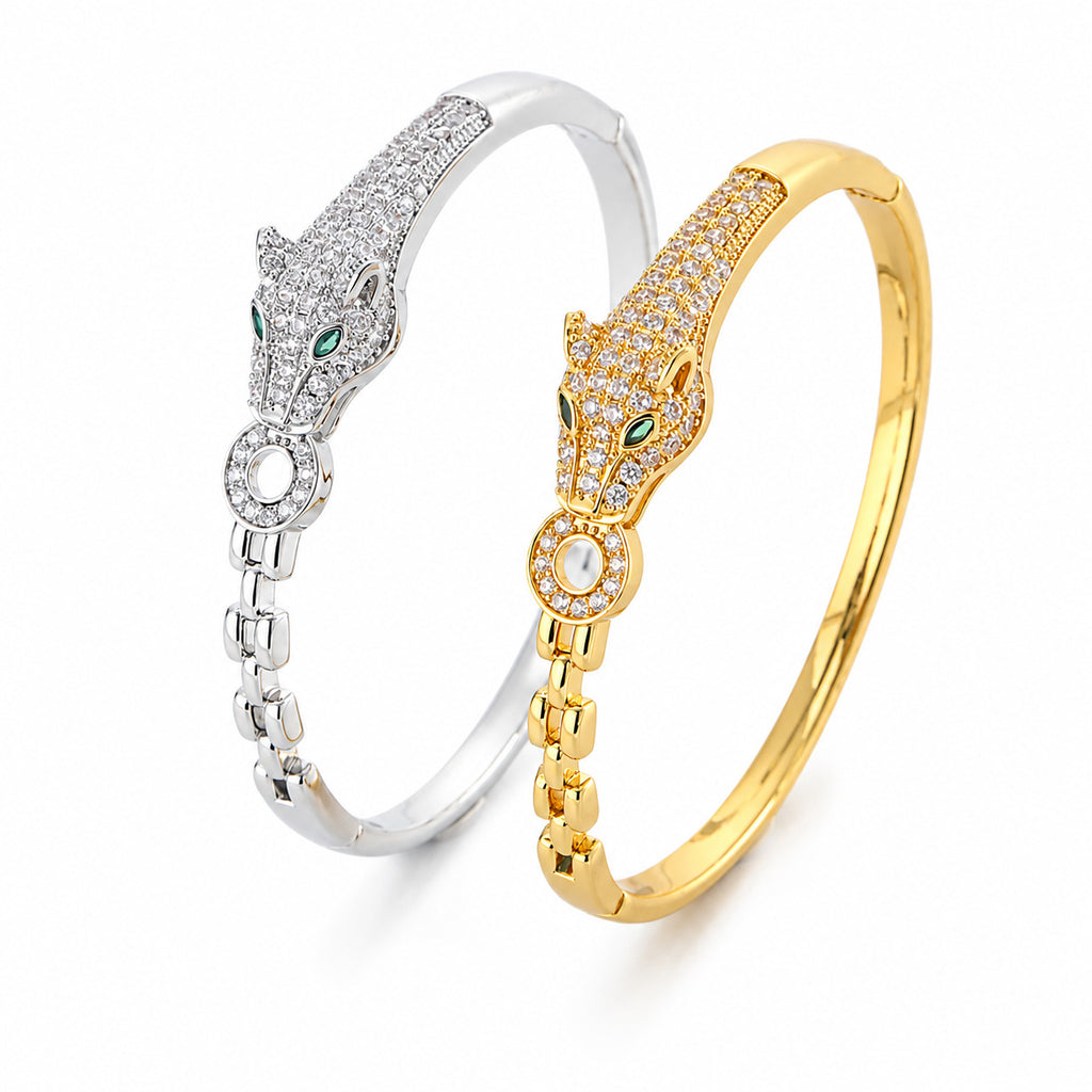 Diamantbesetzter Leopard-Kopf