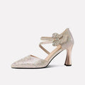 Elegante goldene High Heels aus weichem Leder – Bild 1 | LuxeStyle