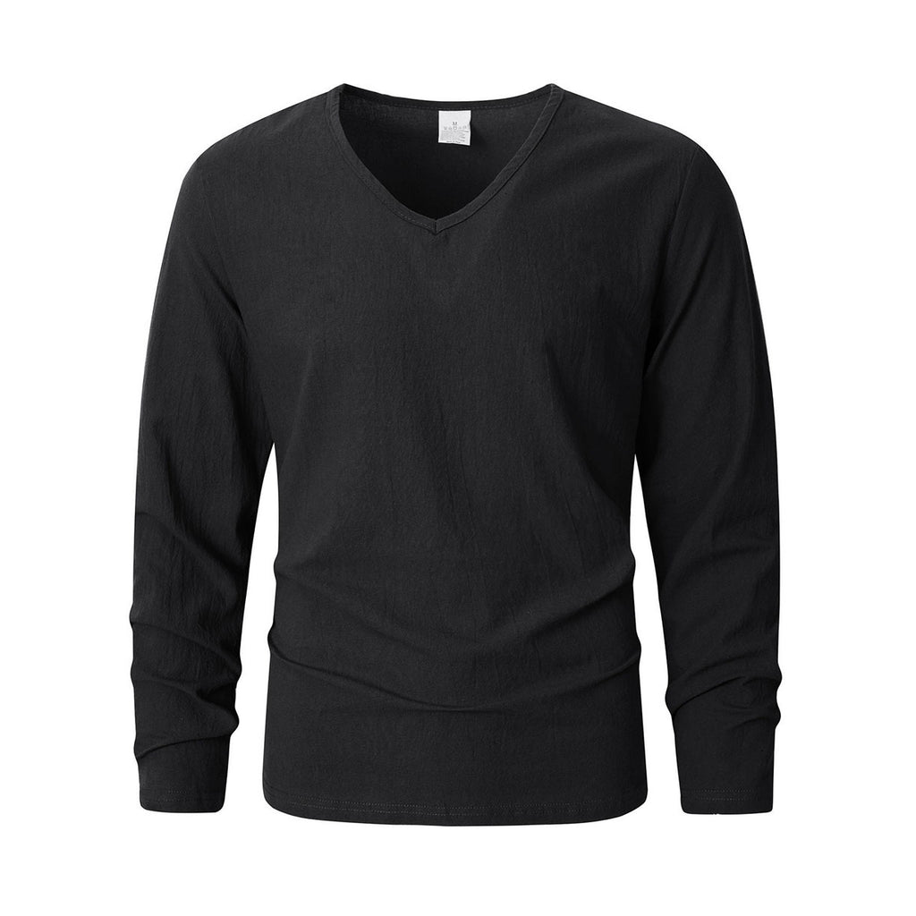 Leinen-Pullover mit V-Ausschnitt – Bild 6 | LuxeStyle