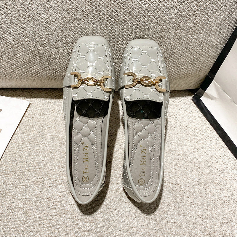 Bequeme Leder-Schuhe mit eckiger Spitze