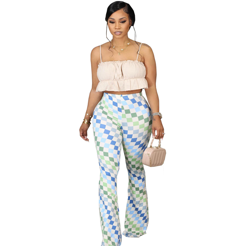 Figurbetonte Floralprint Flared Pants für Damen