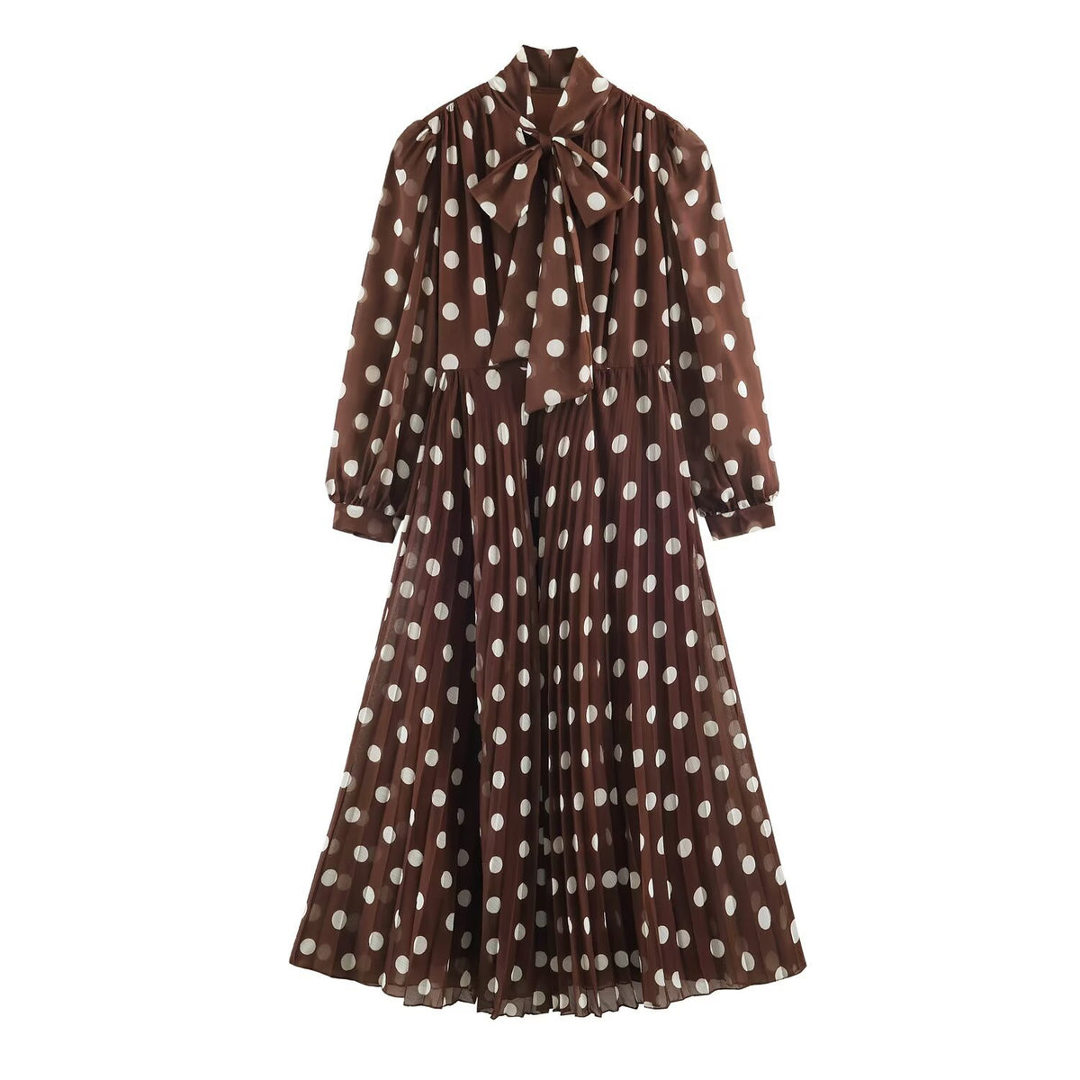 Langes Polka-Dot Kleid – Bild 5 | LuxeStyle