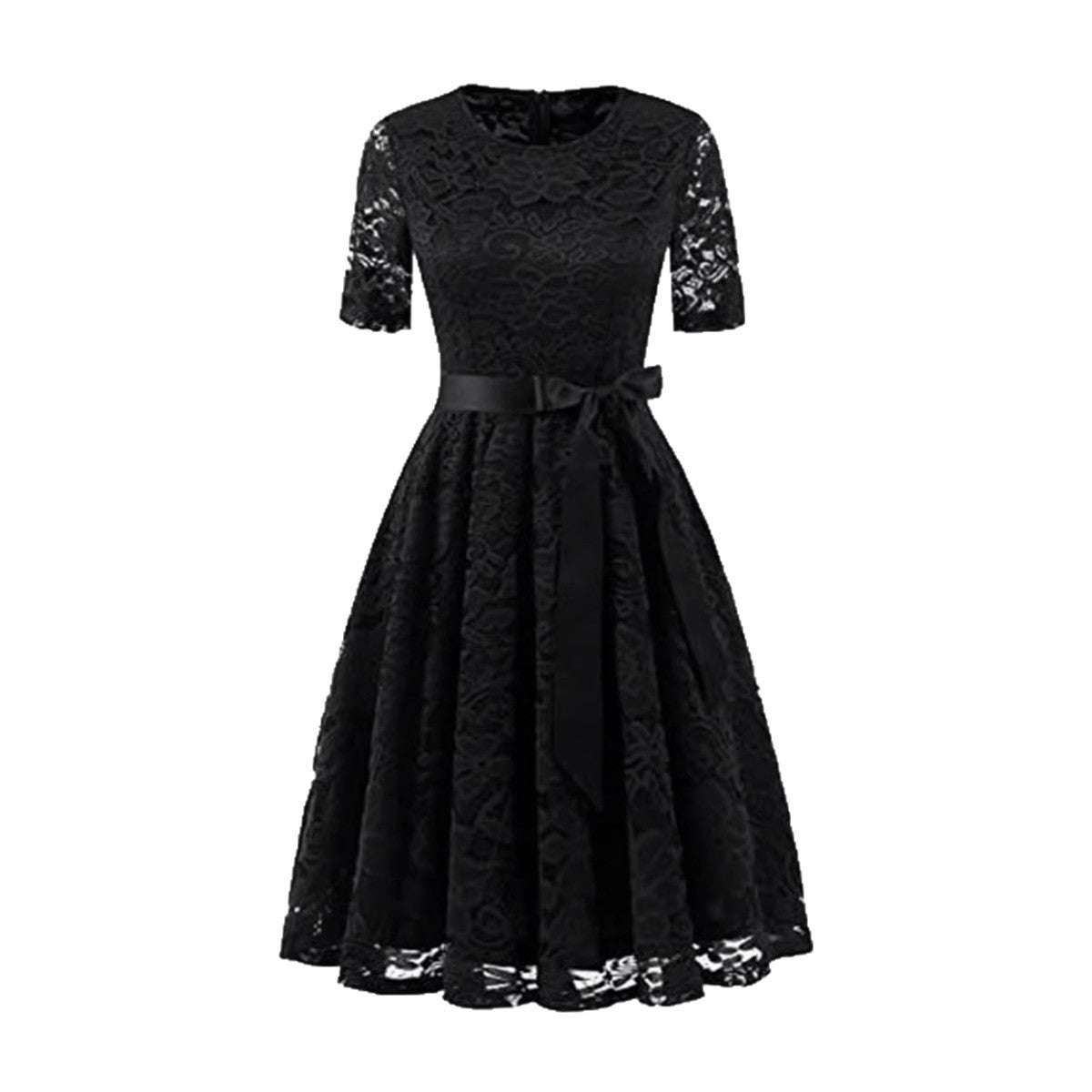 Elegantes Spitzenkleid mit Schleifendetail – Bild 4 | LuxeStyle