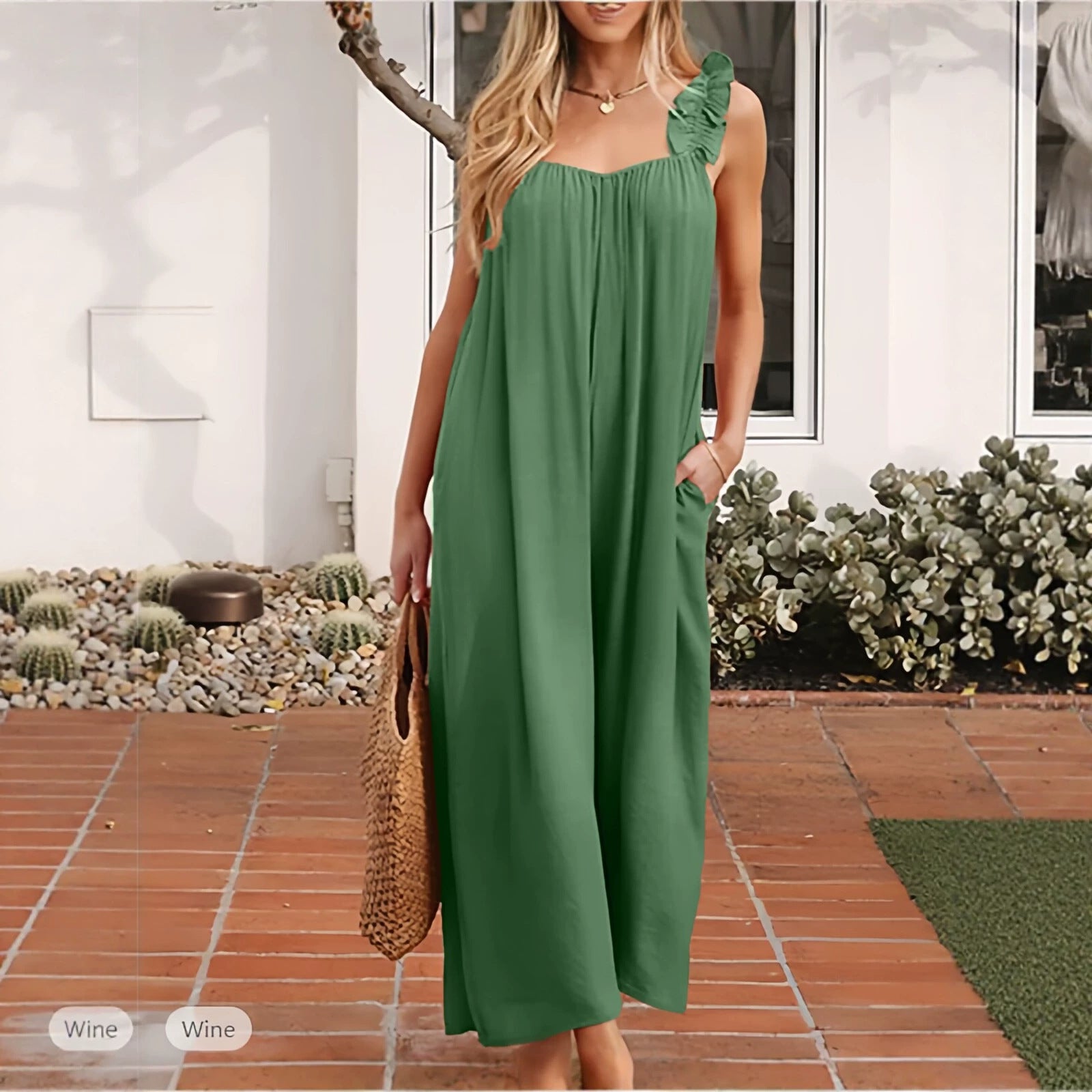 Casual Resort Jumpsuit mit weitem Bein