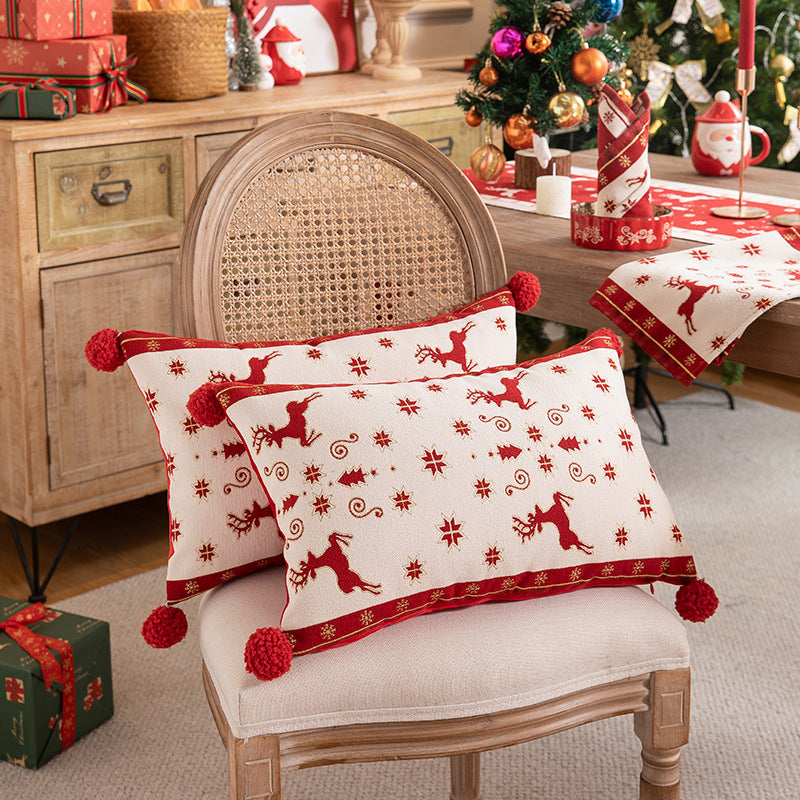Jacquard-Kissenhülle Weihnachten, Elch & Tanne – Bild 8 | LuxeStyle