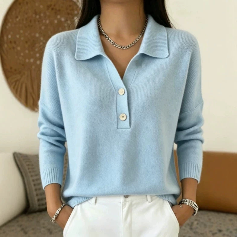 Knitpullover mit geradem Kragen