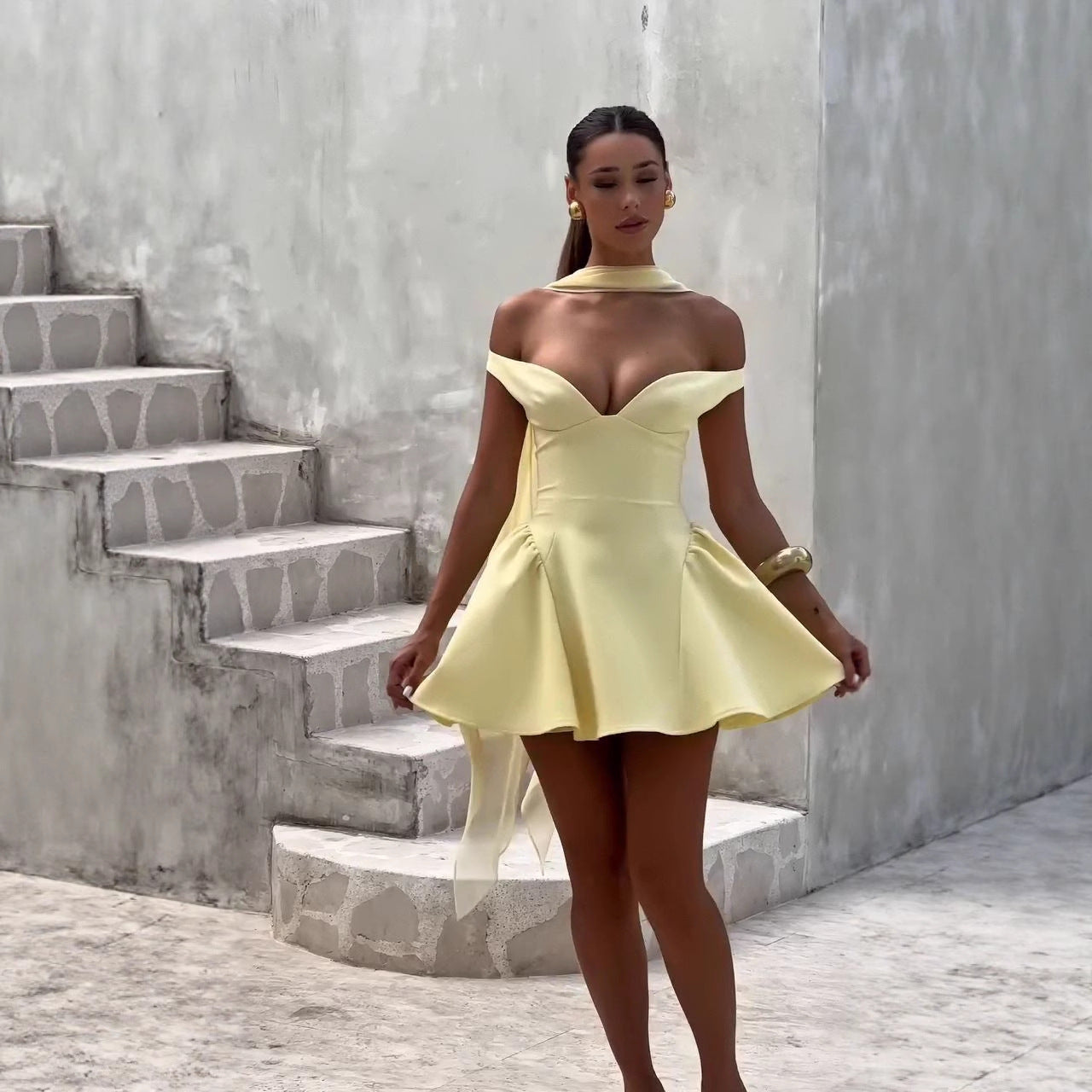 Elegantes ärmelloses A-Linien-Minikleid