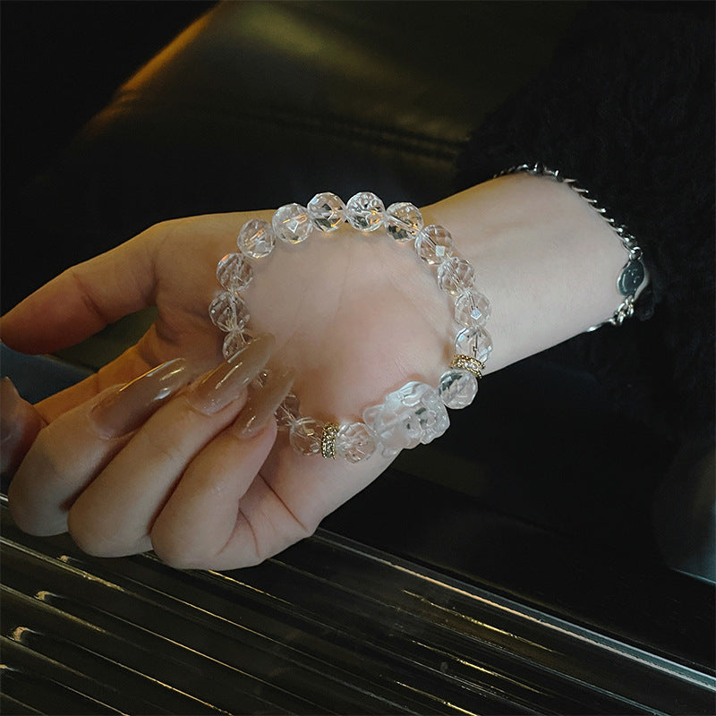 Armband mit facettiertem weissem Naturkristall – Bild 2 | LuxeStyle