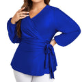 Elegantes V-Neck Langarmshirt mit Schnürung