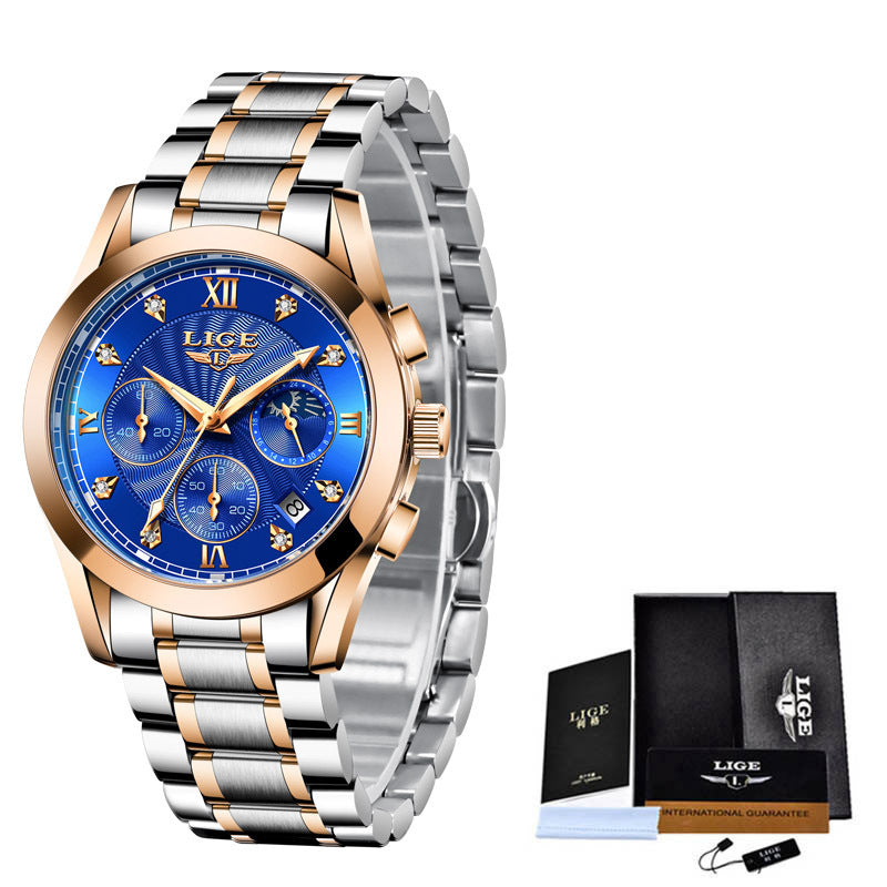 Herren Business Quarzuhr mit Mondphase – Bild 3 | LuxeStyle
