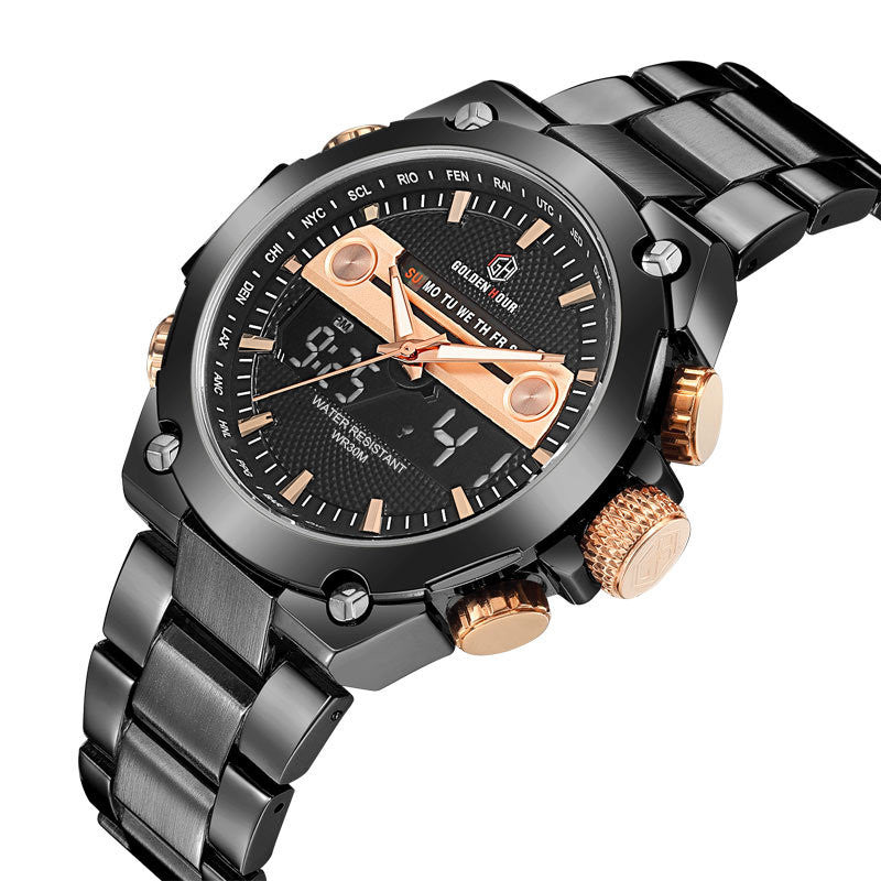 Quarz-Herrenuhr mit Stahlband, wasserdicht – Bild 2 | LuxeStyle