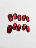 Weinroter Cat Eye Nagelsticker | LuxeStyle