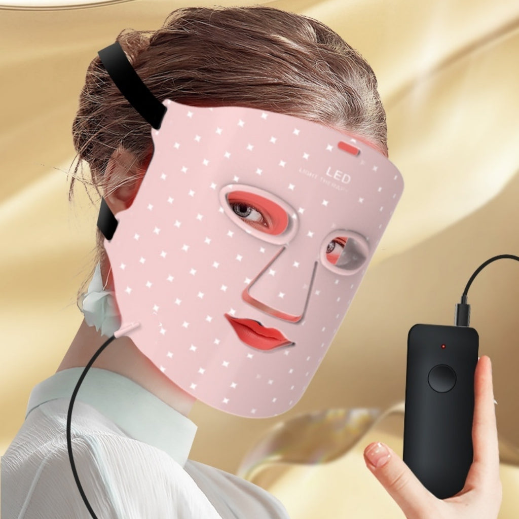 Farbige Silikon-Lichttherapie-Maske für Gesicht & Hals