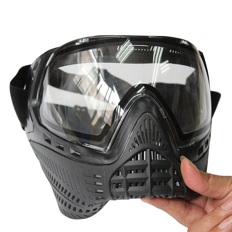 Ganz schwarze doppellagige Paintball-Schutzmaske