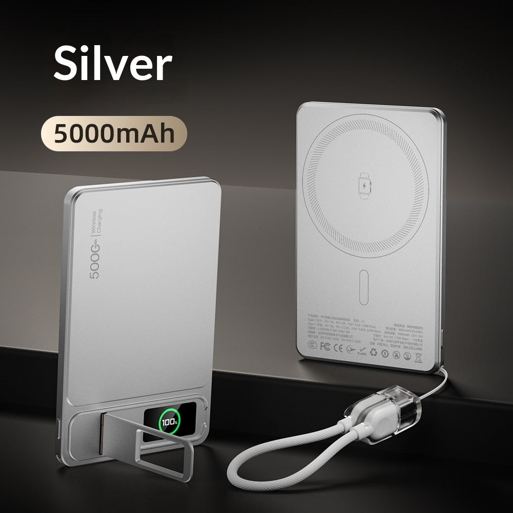 Ultradünne Powerbank mit Farbdisplay & MagSafe