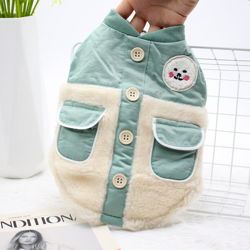 Gefütterte Hundejacke mit Doppeltasche