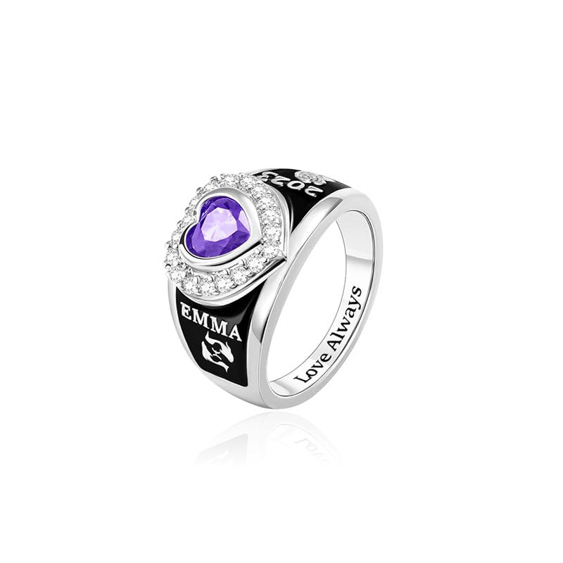 Personalisierter gravierter Damen-College-Ring
