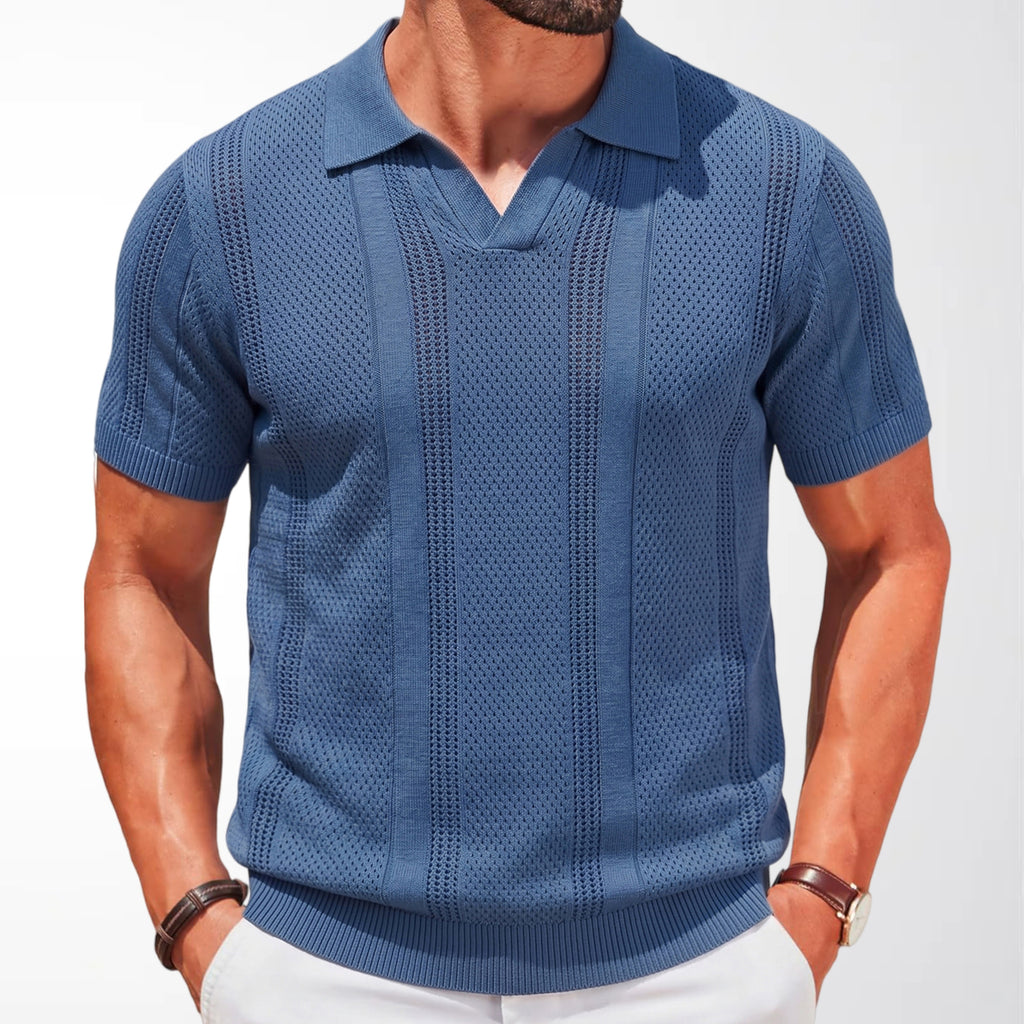 Herren Strick-Polo Lido Ajour