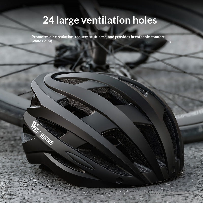 Velohelm mit integrierter Schutzbrille