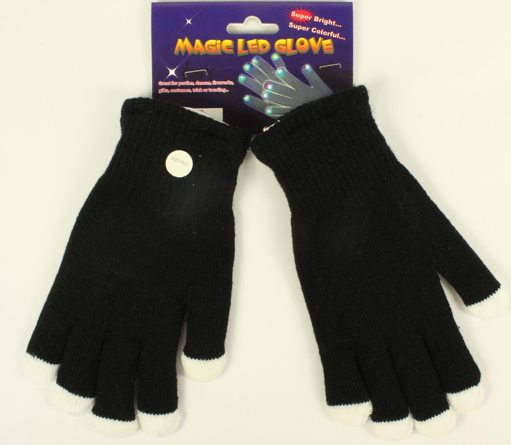 Schwarze LED Handschuhe