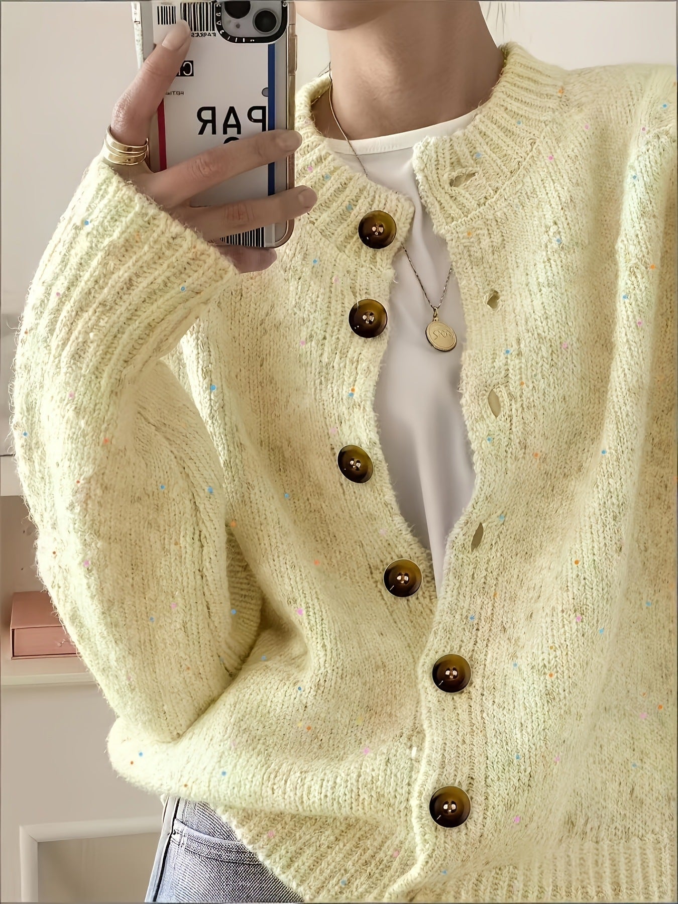 Lässiger Strickmantel mit 3D-Effekt