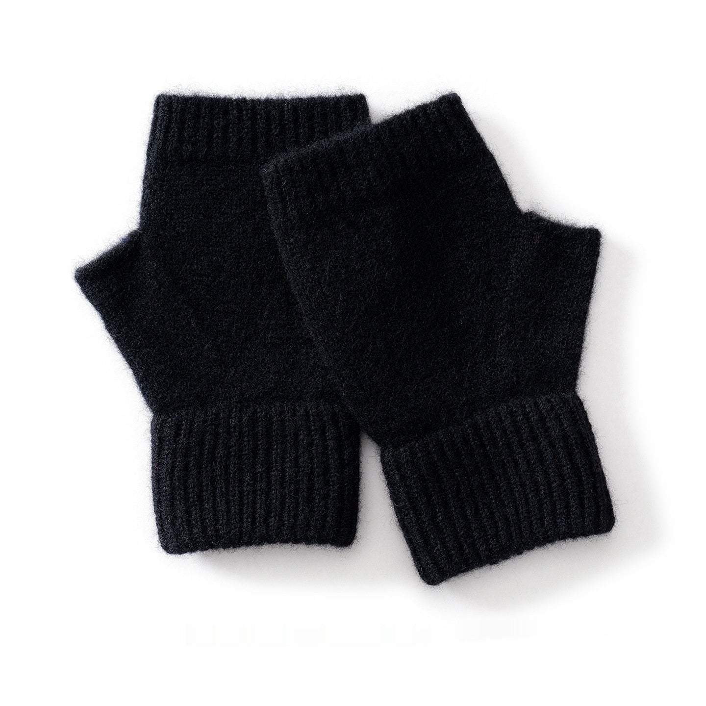 Kaschmir-Handschuhe mit halben Fingern und Blumenmuster