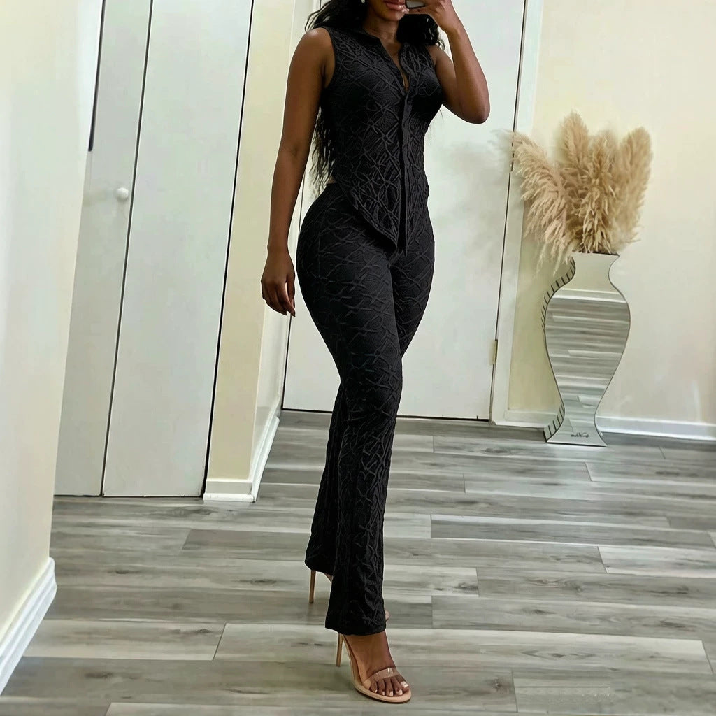 Ärmelloses Top & lange Hose mit Anti-Durchblick-Futter