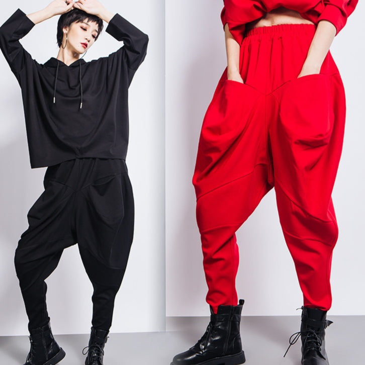 Weite Gothic-Hose mit Elastikbund