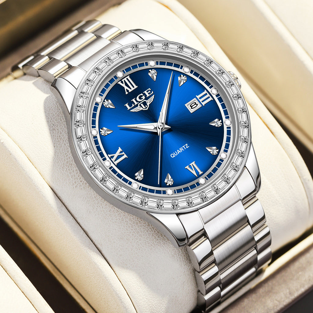 Damen-Uhr mit Strasssteinen – Bild 3 | LuxeStyle