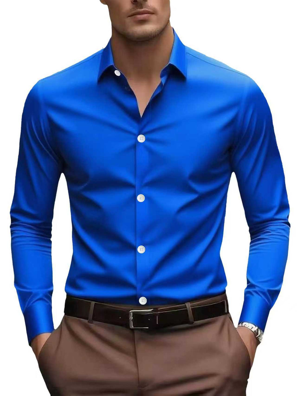 Langarmhemd Slim Fit – diverse Farben – Bild 10 | LuxeStyle