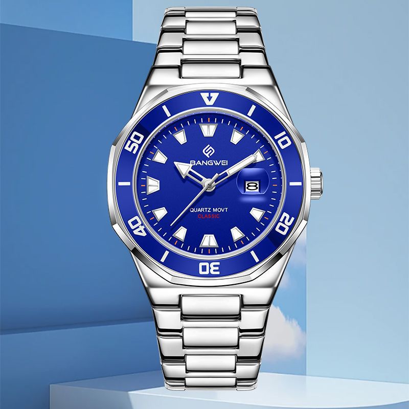 Herren-Quartz-Armbanduhr mit grossem Zifferblatt