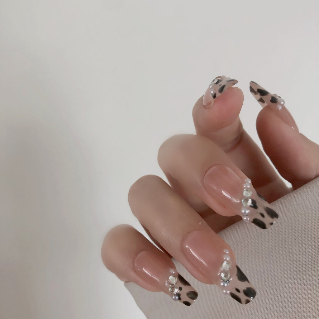 Leopard Perle Kunstnägel zum Aufkleben – Bild 4 | LuxeStyle