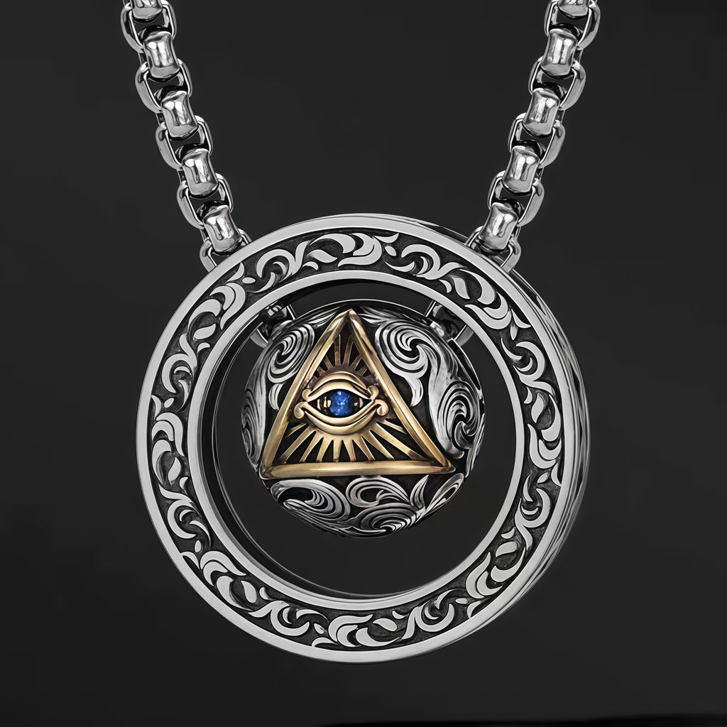 Vintage All-Seeing Eye Anhänger Halskette