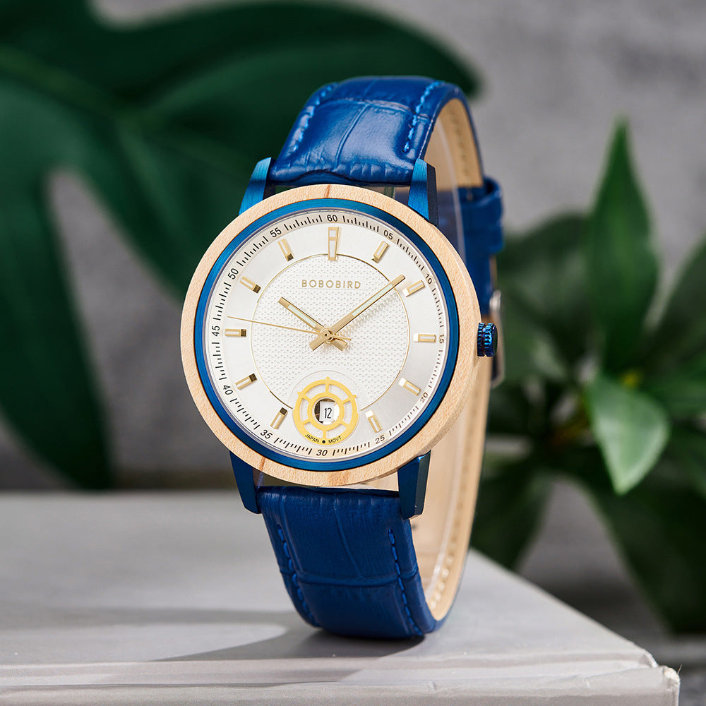 Herrenuhr aus Naturholz