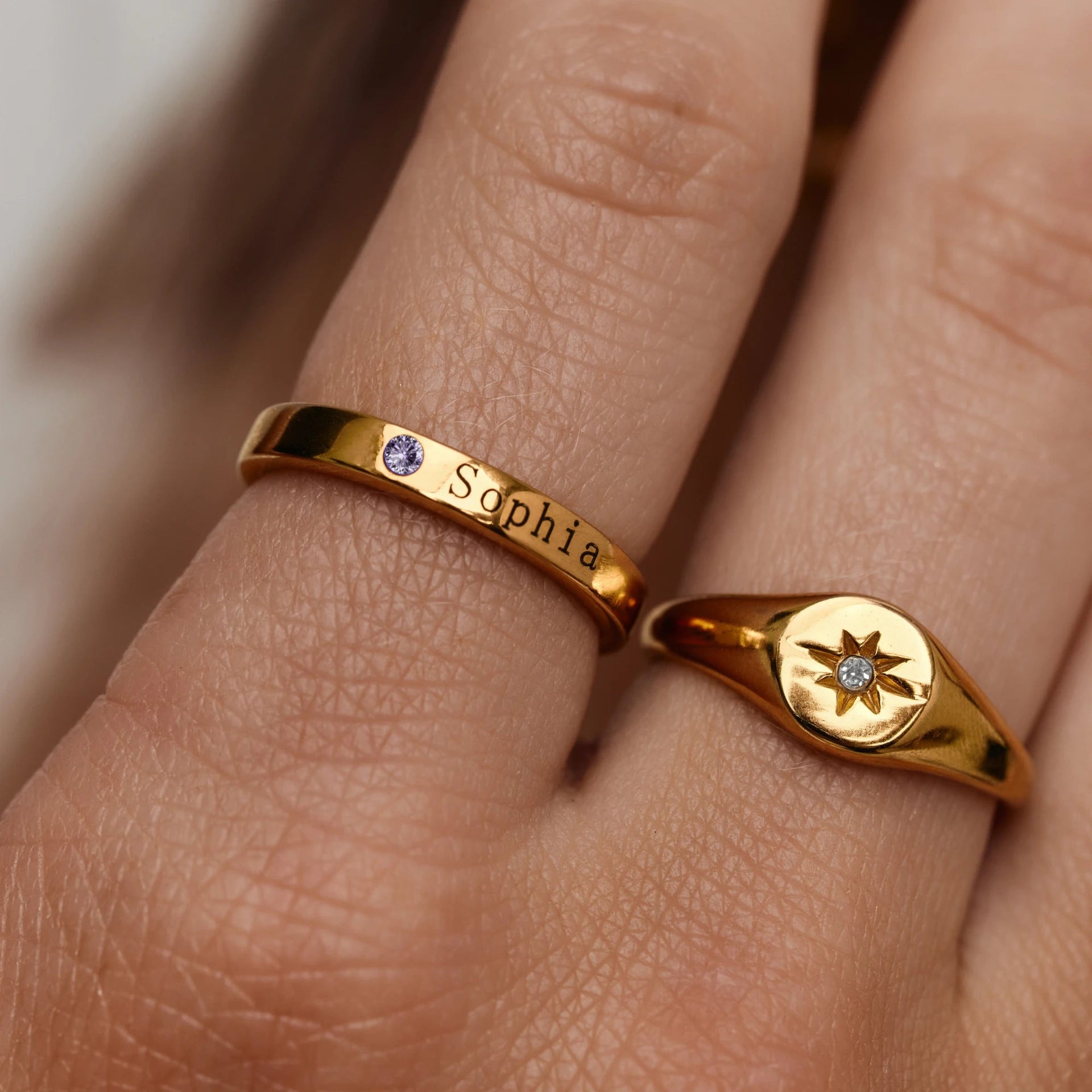 Geburtsstein Ring Set