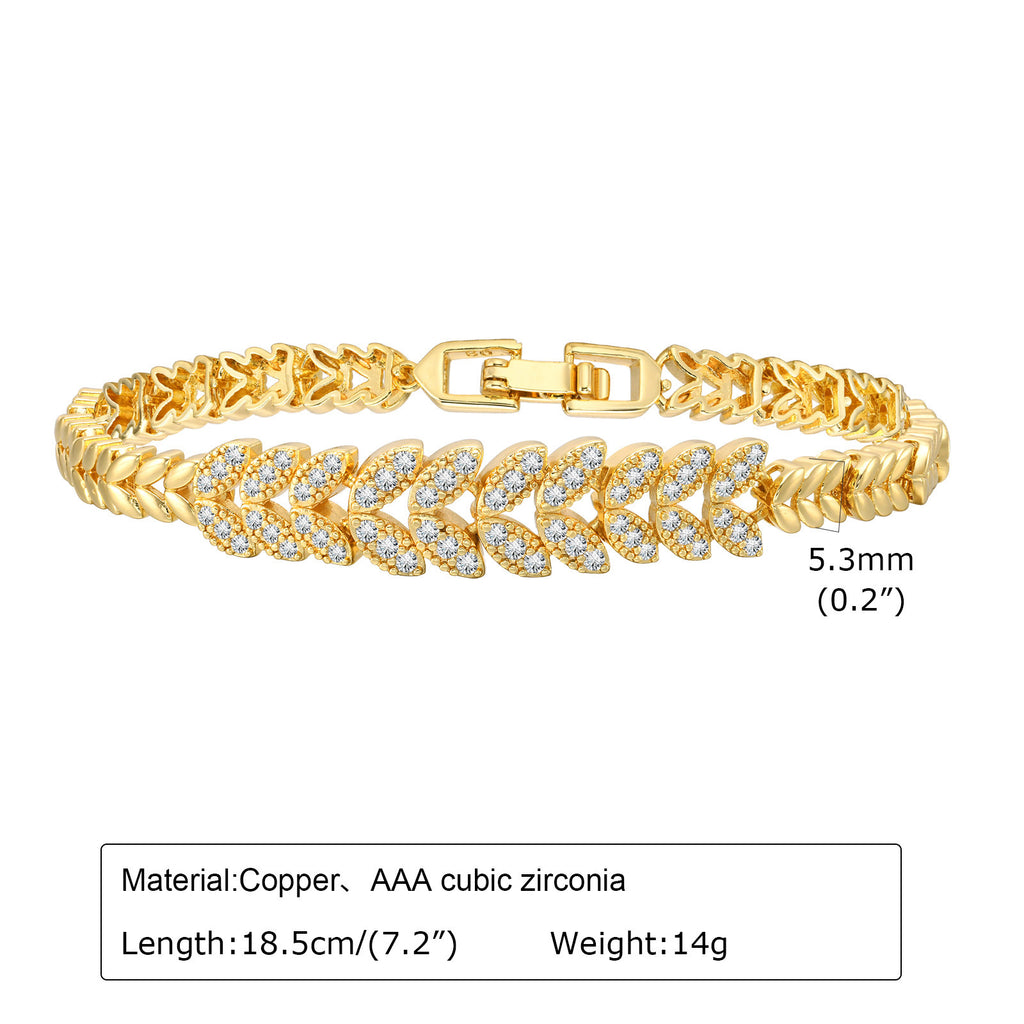 Zirkon Armband mit Blumen- und Herz-Designs