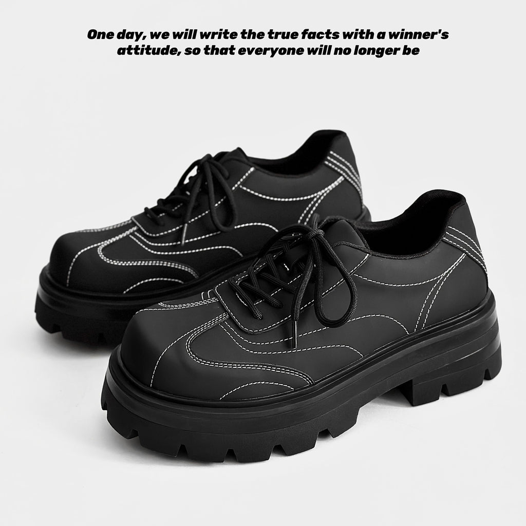 Matte Leder-Commuter-Schuhe mit dicker Sohle – Bild 7 | LuxeStyle