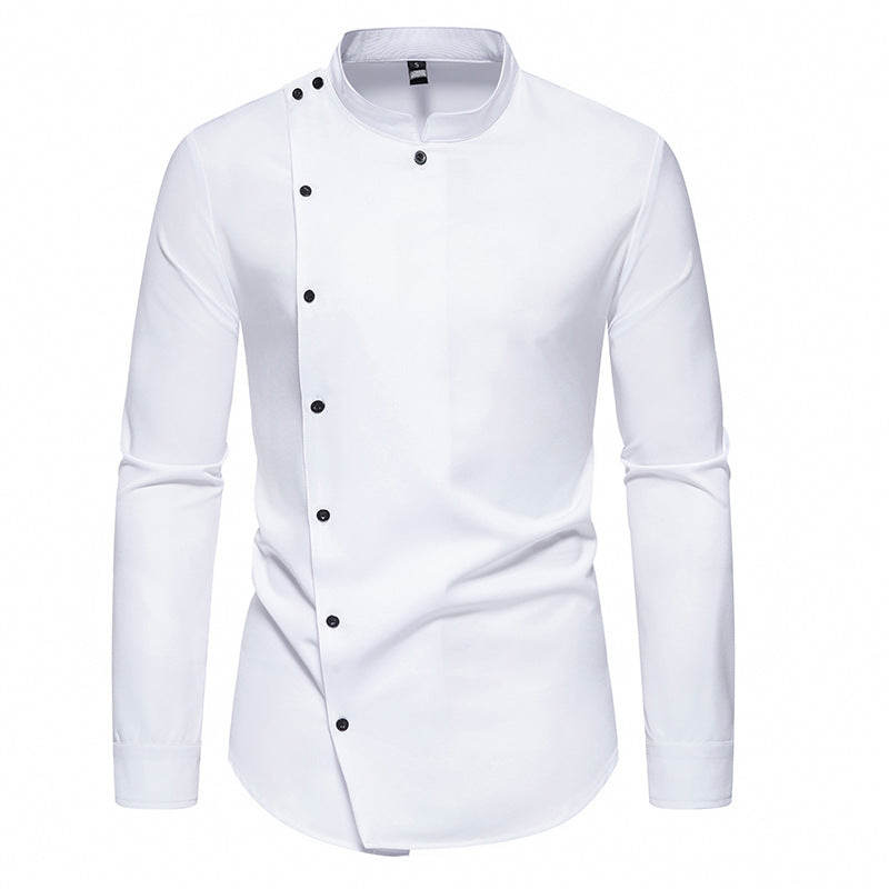 Herren Langarmhemd mit Stehkragen – Bild 4 | LuxeStyle