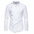 Herren Langarmhemd mit Stehkragen – Bild 7 | LuxeStyle
