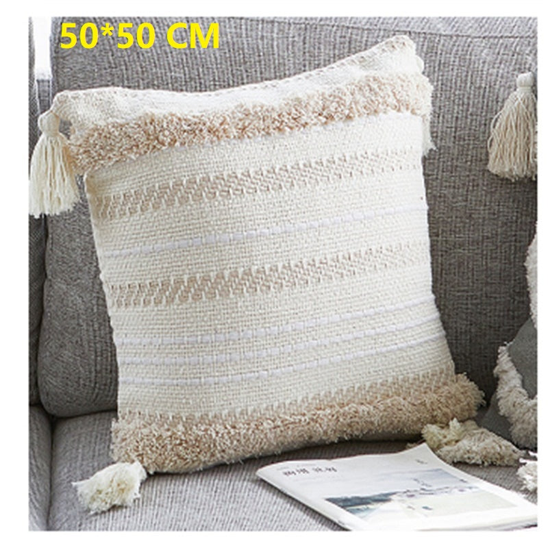 Chenille Kissen mit Quasten – Bild 6 | LuxeStyle