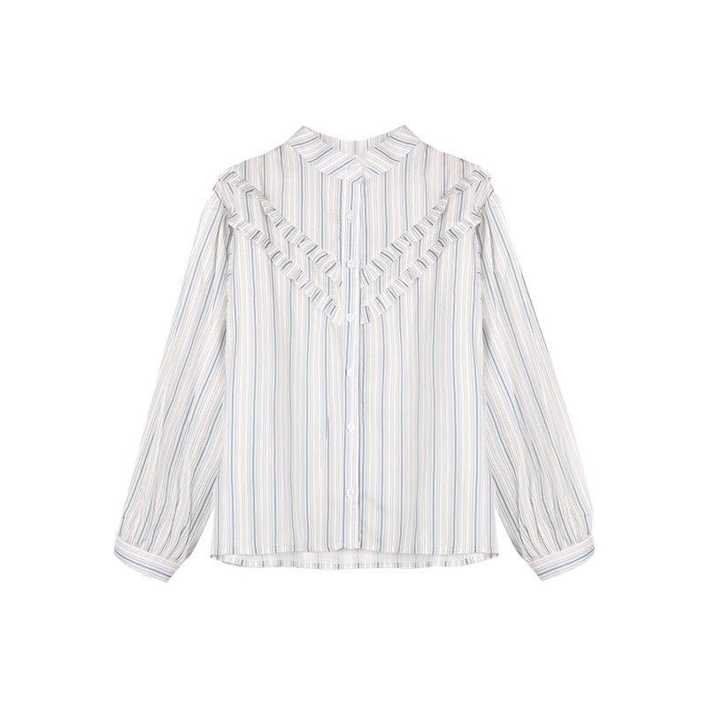Chic geraffte Doppel-Layer Bluse im Vintage-Stil – Bild 7 | LuxeStyle
