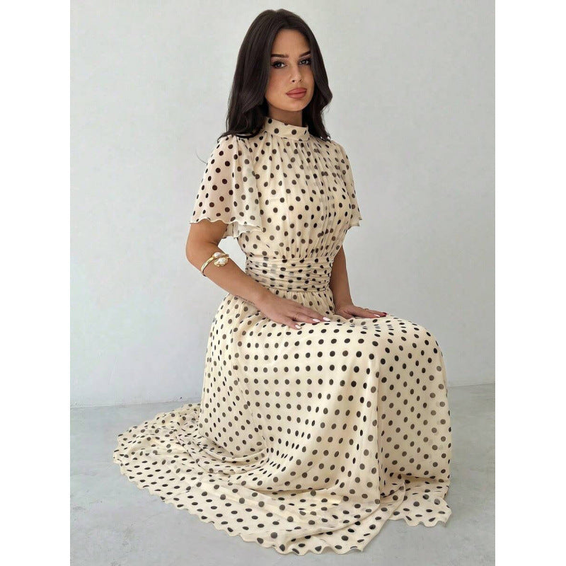 Elegantes A-Linien-Kleid mit Rüschenärmeln