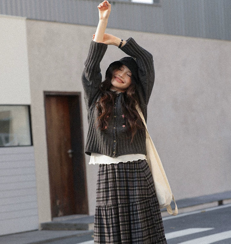Gepolsterter Cardigan im koreanischen Stil