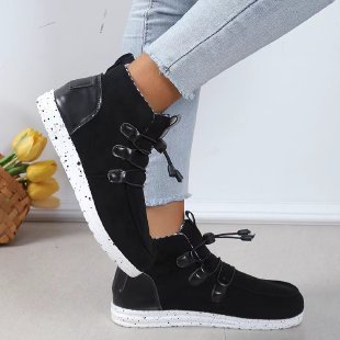 Flache Schnürstiefel aus Wildleder – Bild 6 | LuxeStyle