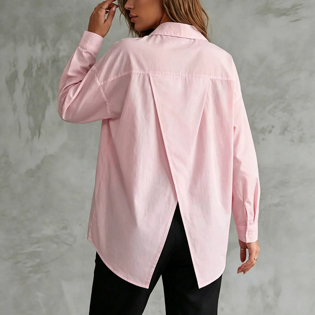 Langarm-Shirt mit Schlitz – Baumwoll-Mix