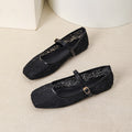 Bestickte Mesh Flats mit eckiger Zehenpartie – Bild 1 | LuxeStyle