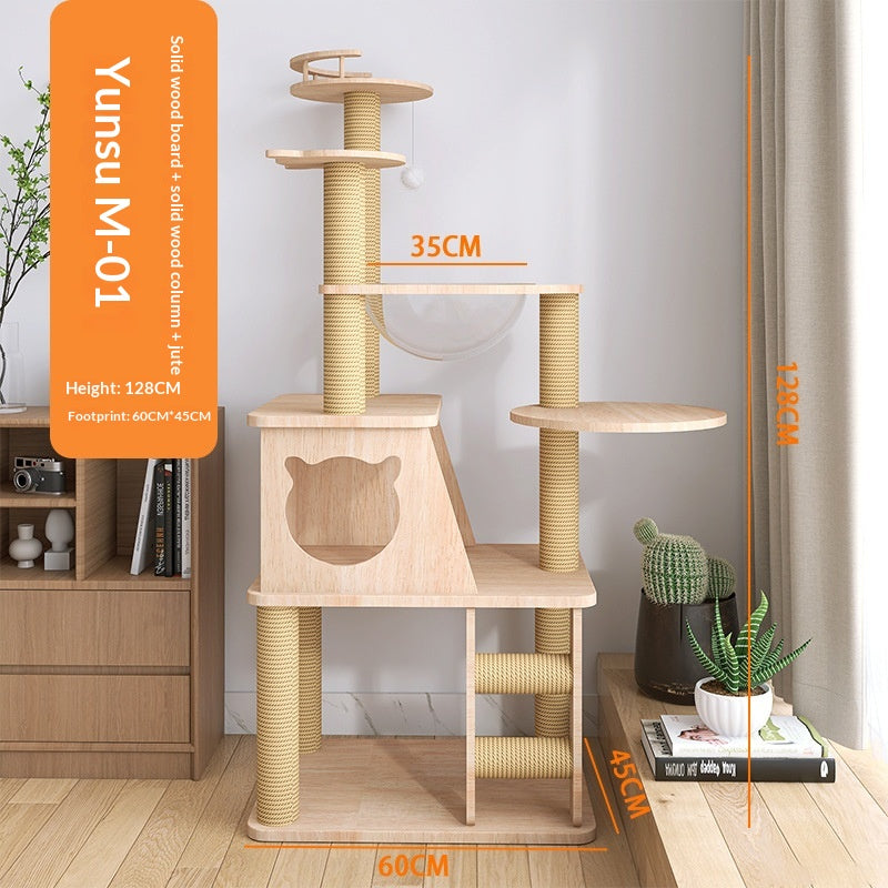 Massivholz-Kratzbaum für Katzen