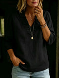 Damen Bluse aus Baumwoll-Leinen-Mix