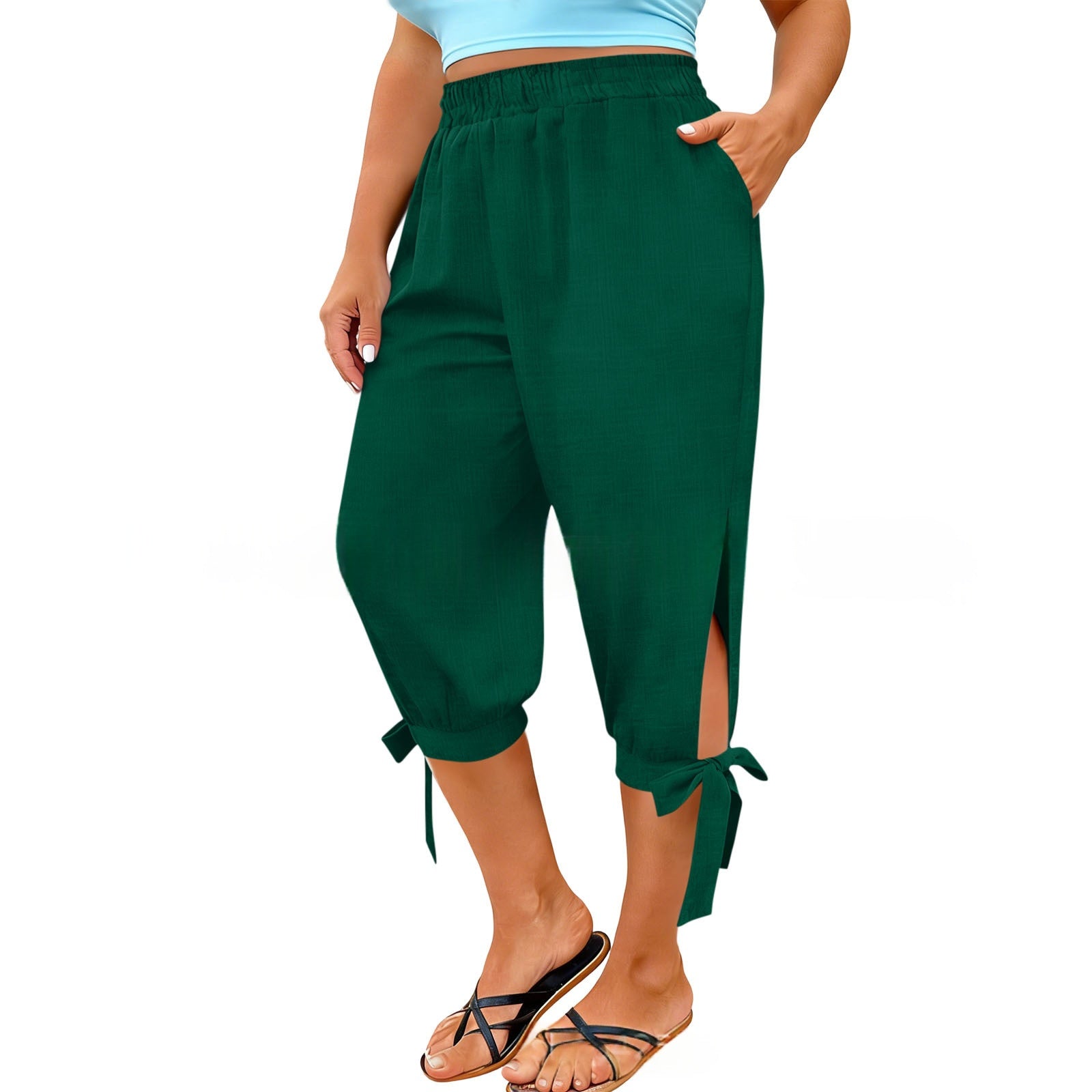 Retro Chic Cropped Culottes Plus Size